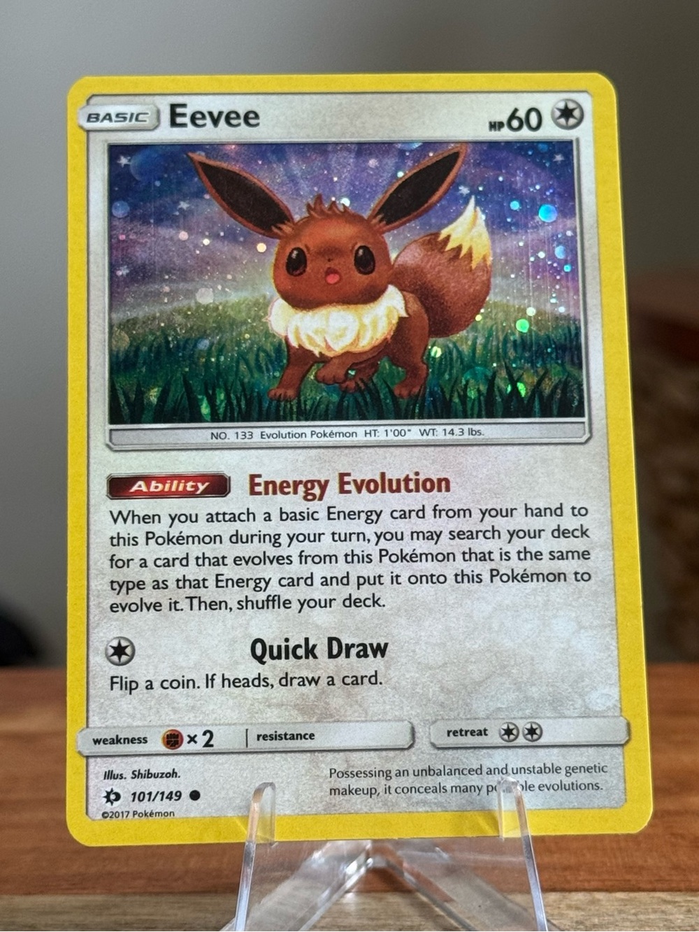 Eevee Sun & Moon Cosmos Holo Promo